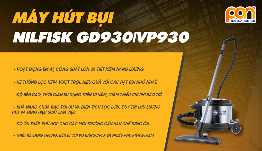 Máy hút bụi Nilfisk GD930|VP930 và những lợi ích của máy