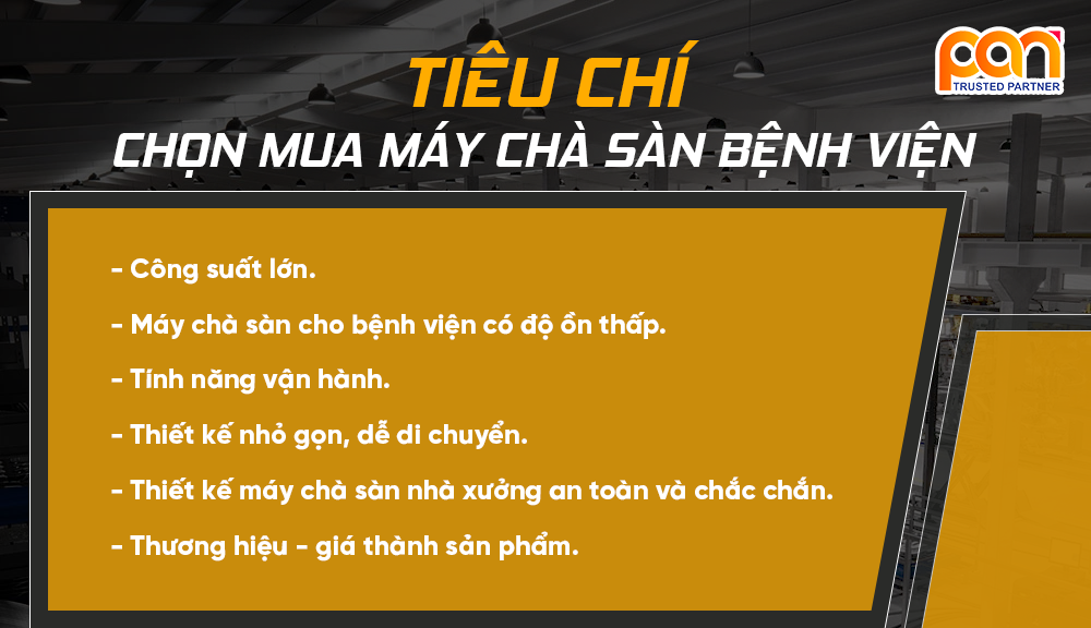 Tiêu chí chọn mua máy chà sàn bệnh viện