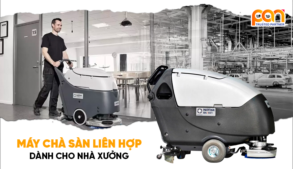 Tìm hiểu về máy chà sàn liên hợp nhà xưởng